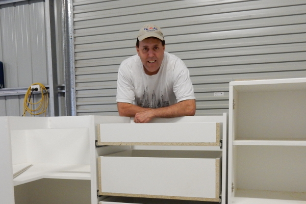 John Polvere with drawers in progress
